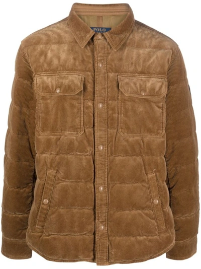 Polo Ralph Lauren Quilted Bomber Jacket In Brown