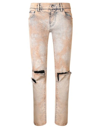 Dolce & Gabbana Loose-stretch Jeans In Brown