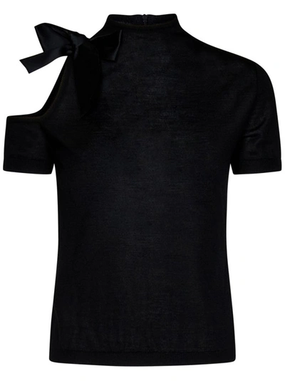 Giambattista Valli Bow Sweater In Black