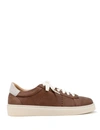 Eleventy Brown Hammered Leather Sneakers In Brown
