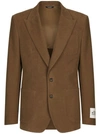 DOLCE & GABBANA BROWN SINGLE-BREASTED BLAZER JACKET