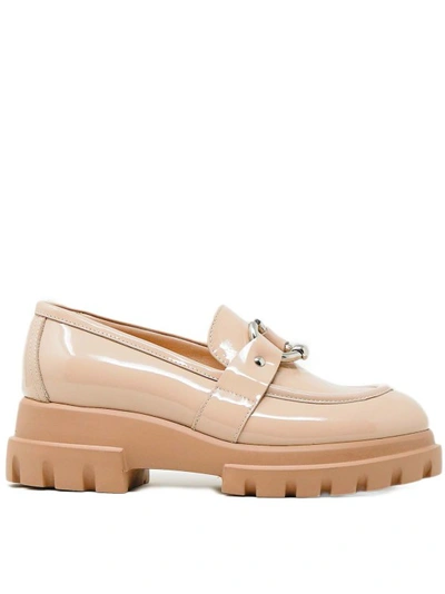 Agl Attilio Giusti Leombruni Nude Patent Moccasin With Ring In Neutrals