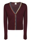 Paul Smith Stripe-detailing Wool Cardigan In Red