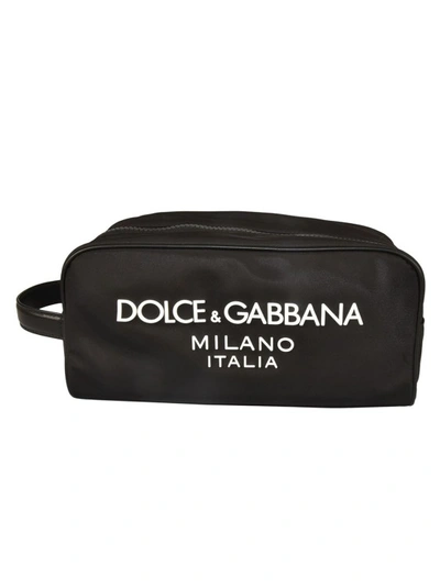 Dolce & Gabbana Nero Logo-print Wash Bag In Black