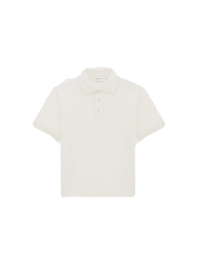 Saint Laurent Cotton-blend Polo Shirt In Green