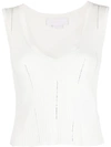 GENNY WHITE RIBBED TANK TOP