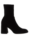 Stuart Weitzman Black Flare Block Ankle Boots In Black