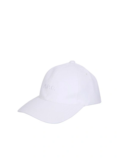 Apc Embroidered Baseball Cap With Adjustable Design In White