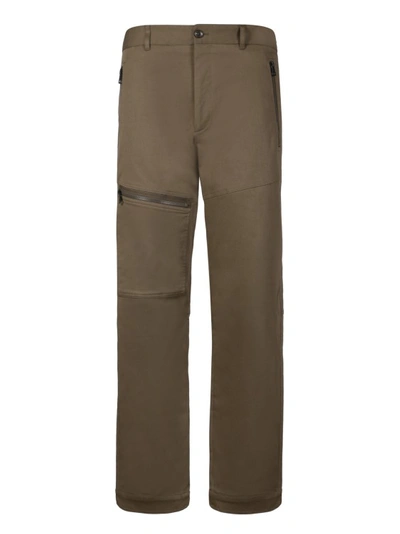 Moncler Khaki Mid-rise Trousers In Green
