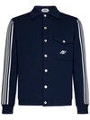 Autry Stripe-detailing Polo-collar Cardigan In Blue