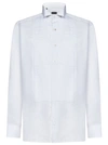 TOM FORD WHITE TUXEDO SHIRT WITH PLEATED PLASTRON