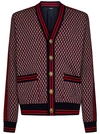 Balmain Monogram-print Checked Wool Cardigan In Multicolor