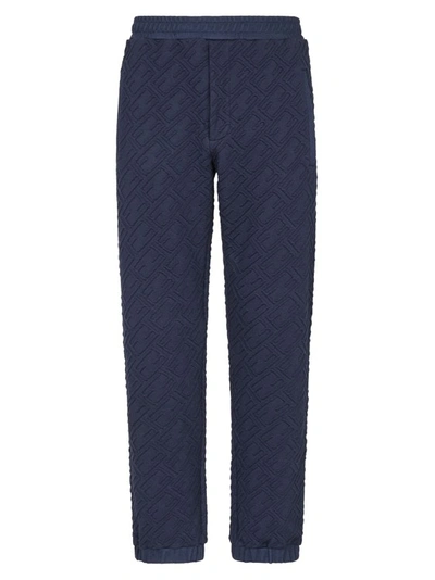 Fendi Embossed Jersey Sweatpants In Navy