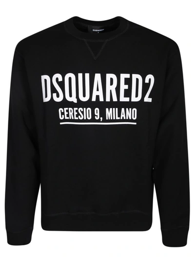 Dsquared2 Roundneck Sweatshirt With Logo Print In Black