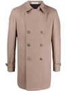 Tagliatore Double-breasted Notched-lapels Coat In Neutrals