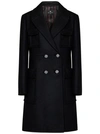 Etro Tailored Black Wool Coat With Double-breasted Front In Black