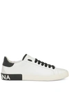 DOLCE & GABBANA WHITE LOW TOP SNEAKERS