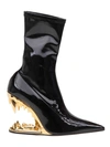 Gcds Decollete Ankle Boot Morso Stretch Vinyl Color Black