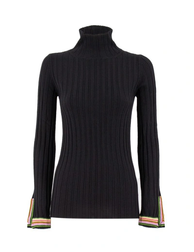Etro Black Wool Sweater In Negro