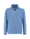 Ballantyne Half Zip Pullover In Blue