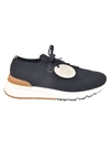 BRUNELLO CUCINELLI NAVY WOOL KNITTED LOW-TOP SNEAKERS