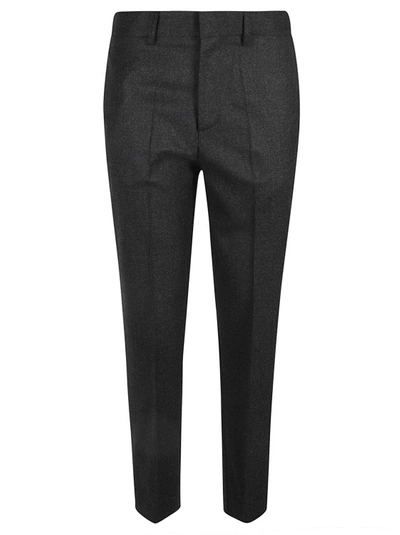P.a.r.o.s.h Anthracite Wool Blend Trouser In Black