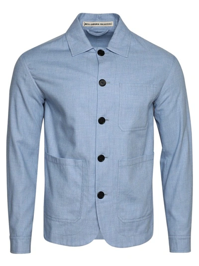 Meta Campania Collective Julian Self Lined Shirt Jacket In Chambray Blue