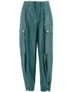 ERMANNO SCERVINO FOREST GREEN CARGO TROUSERS