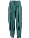 Ermanno Scervino Forest Green Cargo Trousers In Blue