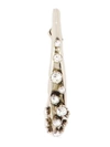 ALEXANDER MCQUEEN PAVE FACETED EARRINGS - SILVER TONE
