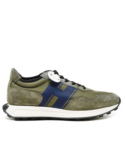 Hogan H601 Sneakers In Forest Suede And Fabric In Green