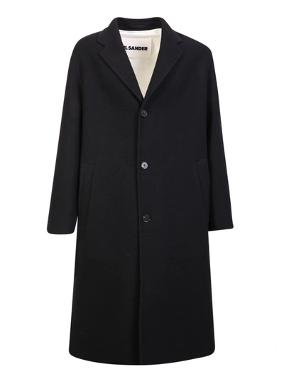 Jil Sander Wool Blend Coat In Black