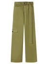 Proenza Schouler Khaki  White Label Belted Trousers In Military