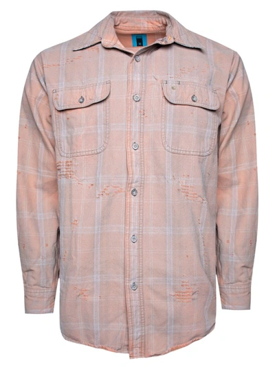 Notsonormal Destroyed Flannel Shirt In Pink