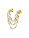 Anita Ko Bianca Double Loop Earring With Pear Diamond Stud In Gold