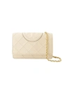 TORY BURCH FLEMING SOFT CHAIN WALLET - LEATHER - BEIGE