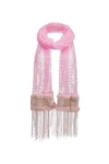 ANDREEVA BABY PINK CASHMERE HANDMADE KNIT SCARF