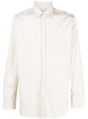 Golden Goose Striped Cotton Button-up Shirt In White