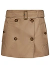 BURBERRY BEIGE COTTON MINI SKIRT