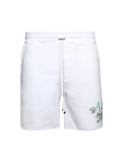 Amiri Floral Logo Shorts In White