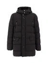 MOORER BLACK QUILTED WATER REPELLENT FABRIC PARKA