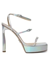 Paul Andrew Patent Leather Buckle-trio Platform Sandals In Multicolor