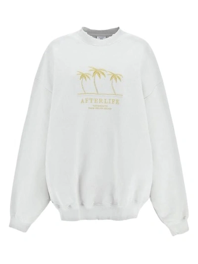 Vetements Embroidered Afterlife Sweatshirt In White