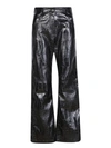 Msgm Black Croco Trousers In Black