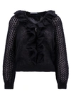 Alberta Ferretti Sweater With Rouches In Black