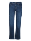 7 For All Mankind Slimmy Stretch Tapered Cotton Jeans In Blue