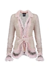 Andreeva Baby Pink Handmade Knit Short Cardigan In Pink