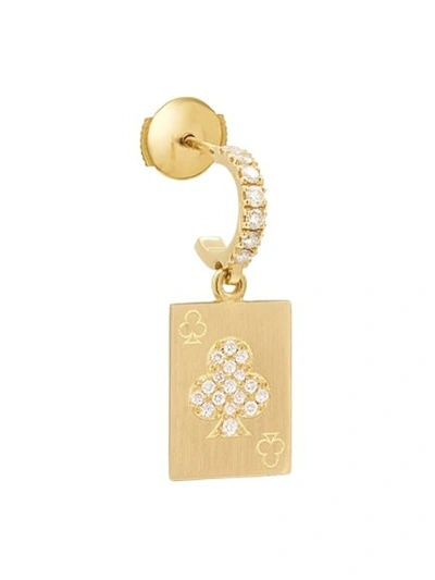 Mysteryjoy Heart Card Charm Earring Yellow Gold