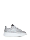 ALEXANDER MCQUEEN SILVER SNEAKERS WITH HOLOGRAPHIC GLITTERS