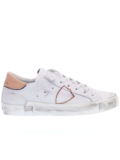 Philippe Model Two-tone Leather Sneakers In White